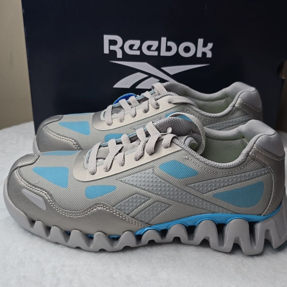 NIB Reebok Zig Pulse Work EH Comp Toe Sz 7.5 Wide Color:Grey/Powder Blue - Picture 5 of 11